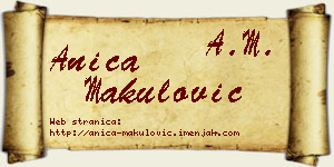 Anica Makulović vizit kartica